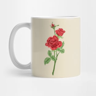 Red Rose Botanical Mug